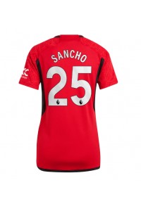 Manchester United Jadon Sancho #25 Fotballdrakt Hjemme Klær Dame 2023-24 Korte ermer